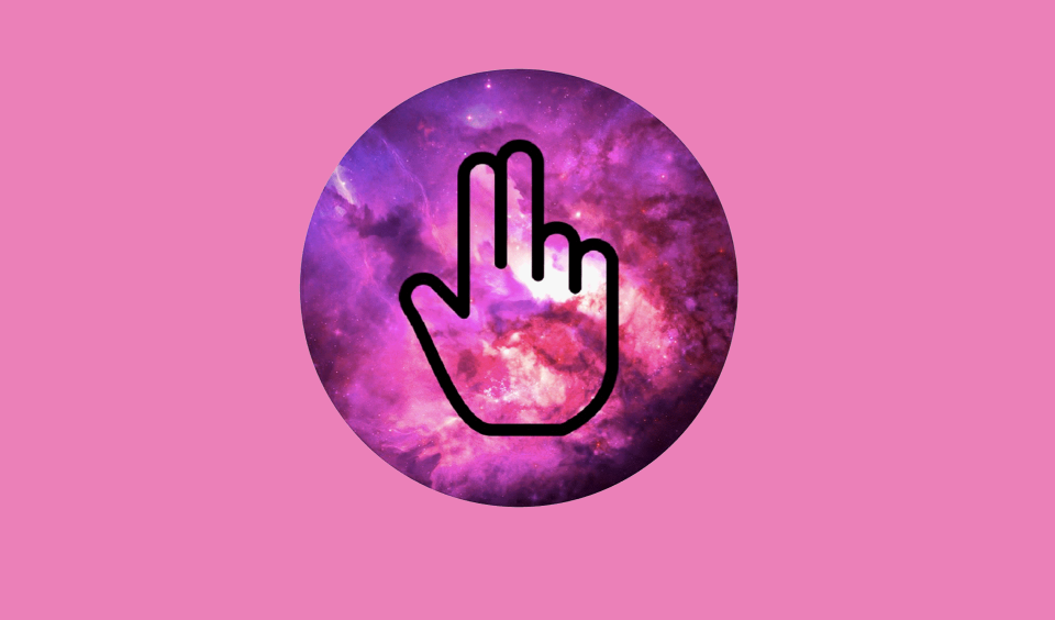 Två höjda fingrar - Vi Klittrars symbol