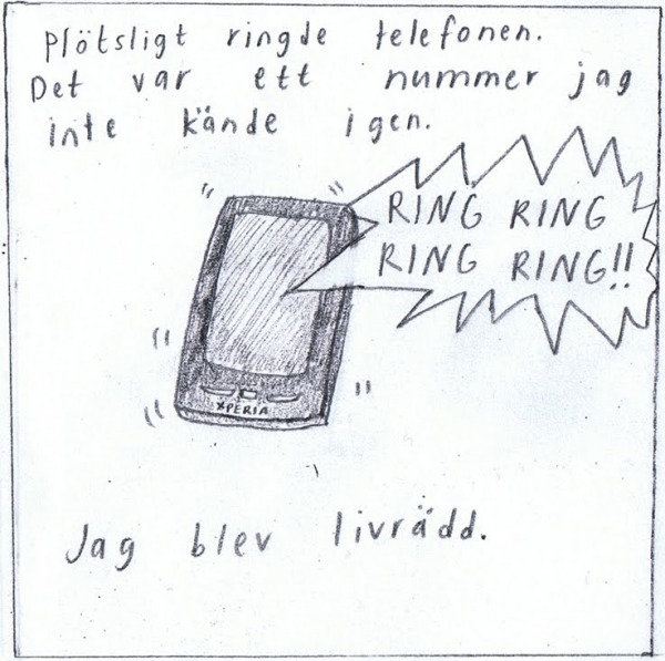 Plötsligt ringde telefonen. Det var ett nummer jag inte kände igen. Jag blev livrädd.